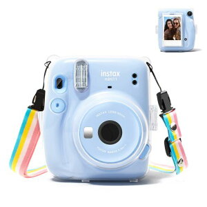 HIYQIN�`�F�Lmini11�P�[�X�A�x�m�t�C����InstaxMini11�J�����p�N���A�P�[�X�����ی�J�o�[�n�[�h�V�F���J�o�[�V�����_�[�X�g���b�v�t���ʐ^���[�|�P�b�g�t��