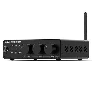 NobsoundM1MAX300Wx2chデジタルパワーアンプBluetooth5.1対応レシーバーTPA3255チップ搭載U-disk再生ステレオアンプアルミ筐体高低音調整32V5A電源アダプター搭載