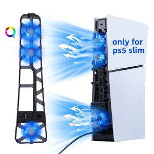 Mcbazel �V�^ PS5 Slim�p ��p�t�@�� RGB���C�g ��m�C�Y �n�C�X�s�[�h��p�Z�p �O�̍����t�@�� �X�}�[�g���x���� �f�B�X�N/�f�W�^���őΉ� PS5 Pro��Ή�-�u���b�N