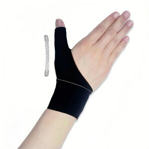 Aorsky手首親指サポーター強力サポート【理学療法士監修x記憶スプリングサポート】薄手腱鞘固定圧力調節速乾性通気性肌に優しい仕事育児スマホ/パソコン操作男女兼用四季兼用ブラック…