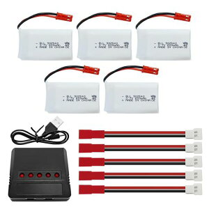 seajump5PCS3.7V800mAh���`�E���C�I���d�r�����R���E�h���[���E�o�b�e���[��5-in-1�`���[�W���[JST�v���O�ɓK������SYMAX56WMJXX400WX300CX800HS110HS200S670