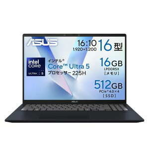 ASUS�m�[�g�p�\�R��Vivobook16X1607CA16�C���`�C���e��CoreUltra5225H������16GBSSD512GBWindows11�o�b�e���[�쓮9.3���ԏd��1.88kgWi-Fi6