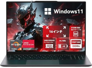 2026�V�o��CHUWI�m�[�g�p�\�R��CoreBookPlus16�C���`�p�\�R��Ryzen57430U�v���Z�b�T�[���ڃ�����16GBSSD512GBWindows11HDMI4K�o��/Type-C*2/Wifi6BT5.2