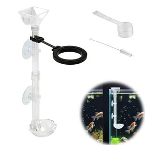 給餌器魚魚給餌器チューブセットエビ給餌チューブ大容量漏斗型デザイン透明拡散防止稚魚/エビ/熱帯魚/金魚など用給餌器飼育用自動給餌器熱帯魚餌水槽給餌道具魚の給餌チューブ簡単給…