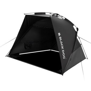 Blackdogビーチテント二層ビニール遮光遮熱UPF50+防撥水1.49m高さ循環通気三秒展開防風2-3人用三面メッシュ窓軽量コンパクトファミリー用公園キャンプ釣り海サンシェードシェルターピクニ…