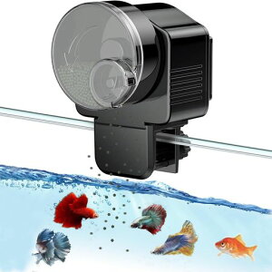 AUTAKI自動給餌器魚オートフィーダー魚餌やり機調節可能な防湿自動餌やり機調節可能な餌やり機配置水槽12時間/24時間切り替え容量餌をやる定時静音水槽用熱帯魚金魚亀金魚など対応