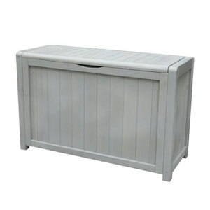 木製屋外収納ボックスベンチボックスコンパクトベンチストッカ-物置ガーデン収納庫天然杉アウトドアテラスベランダ収納屋外収納ボックス開閉式おしゃれインテリア調組み立て簡単(グ…