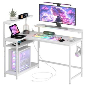 �y���j�^�[��2�t���E�I�������߉\�zLunarLight PC�p�\�R���f�X�N ��130���s80����72cm �R���Z���g�ƃt�b�N�t�� �e�����[�N