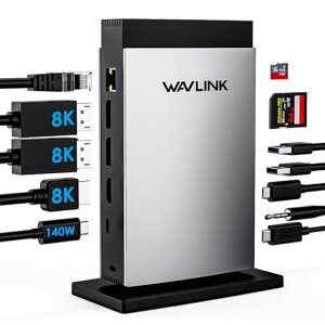 WAVLINKm[gp\RhbLOXe[V3j^[ΉA11-in-1USBChbLOXe[V(PD3.1125W[dΉ)A8KHDMI/8KDisplayPortA5USB-C/USB-A