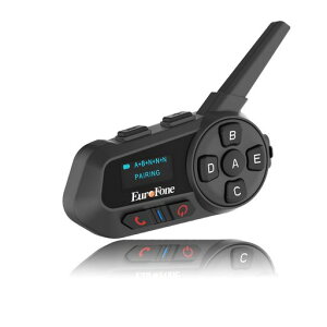 EuroFone �o�C�N�p�C���J��S6-A �o�C�N�C���J�� LED �X�N���[���t�� �����ŉ��� 6��ڑ� 2�l�����ʘb �A���g�p22���� �ő�1200m�ʐM �ʐM�������A Qualcomm Bluetooth 5.1 �剹��HI-FI���� ���y���L