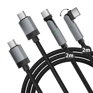 USBC�P�[�u��L��2M�y240W�}���[�d�E180�x��]�z�^�C�vC�P�[�u�����ϋv�i�C�����҂�480Mbps�f�[�^�]��E-Marker�`�b�v����LED���C�g�t��iPhone17�V���[�Y�ɑΉ�MacBookPro/iPad