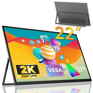 EVICIV ���o�C�����j�^�[ 22�C���` 2K ���� QLED ���o�C���f�B�X�v���C �����^ �X�^���h�t�� �|�[�^�u�����j�^�[ ����� 2560x1440 150% sRGB IPS �t���p�l�� �Ǌ|�� VESA�Ή� HDR �����^�� �T�u���j�c