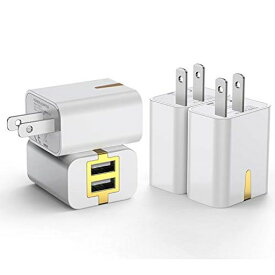 USB 充電器 【4個セット】 USB コンセント PSE認証 2USBポート 軽量 コンパクト スマホ充電器 IPHONE SAMSUNG GALAXY XPERIAなと対応 (4個ホワイト)