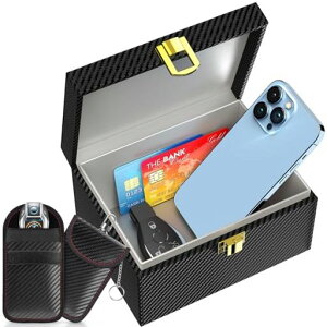 SAMFOLKリレーアタック防止用キーケースリレーアタック防止ボックス電波遮断キーケースリレーアタック対策スマートキーケース電波遮断ポーチ車盗難防止用品セット車の鍵GPSなどの信号…