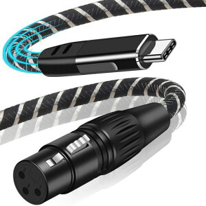XLR to USB C�}�C�N�P�[�u��, 3M XLR ���Xto USB Type C���^���I�[�f�B�I�ϊ��P�[�u���A�}�C�N����g�ѓd�b(�X�}�z��)/���b�v�g�b�v/�^�u���b�g���֕ϊ��AWindows Macos i0S Android Linux