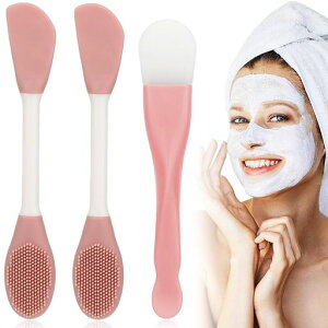 マスクブラシソフトシリコンマスクブラシ3本セット2in1フェイスブラシ粒状クレンジング面均一に塗る毛穴ケアマッサージマッサージ多機能マスク/エッセンス/クリーム/乳液対応持ち運び…