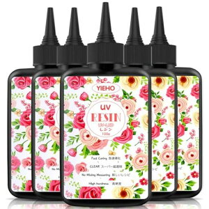 YIEHOUVレジン液大容量-500gクリスタル状透明で硬いUVレジン液速硬化-レジン初心者向けResinUV/LED対応DIYハンドメイドジュエリージュエリー工業用鋳造樹脂アートワーク