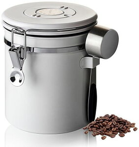 Hoffnugshweenコーヒー豆保存容器キャニスター密閉容器1500mlステンレス錆びにくい日付表示スプーン付き500g高密閉性鮮度保持茶筒コーヒー粉お菓子砂糖ナッツ香辛料食品貯蔵タンクコンテナ…