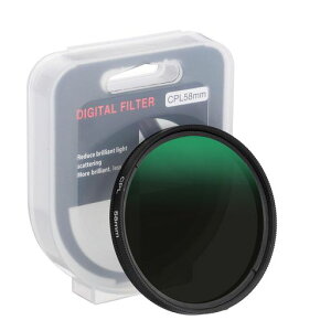 PATIKIL58mm円偏光フィルター、カメラレンズフィルタースリム光学ガラスレンズキャップ付きビデオブログポートレート写真撮影黒
