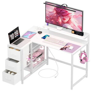 LunarLight PC�p�\�R���f�X�N ��108���s��80����71.8cm �e�����[�N L�^�f�X�N�E���E�g�݊������R 3�i���߃��j�^�[��(10~33.5cm�Ή�) �����o���ƃR���Z���g�t�� �Q�[�~���O�f�X�N �I�t�B�X�f�X�N ���c