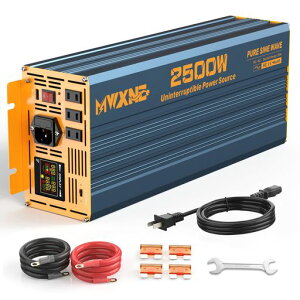 MWXNE ����d�d�����u UPS �C���o�[�^�[ 2500W �����g 12V �ő�5000W DC12V(����)AC100V(��)�ϊ� 50/60Hz�ؑ։\ 3�i�K�[�d ���艻�o�b�N�A�b�v�d�� �펞��e�� ���z�����d ���d�@ �ƒ�p�d��