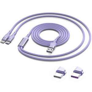 Juckier 2in1 �[�d�P�[�u�� 66W/6A PD�}���[�d Type-C 2�䓯���[�d �f�[�^�]���Ή� iPhone 17/16/15�V���[�Y Galaxy S25/S24 iPad MacBook Xperia �Ή� 1.5m �V���R����