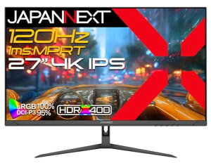 JAPANNEXT27C`IPSpl120Hz/1ms(MPRT)Ή4K(3840x2160)𑜓xQ[~Oj^[JN-IPS27G120UHDMI2.1DPHDR400sRGB:100%DCI-P3:95%