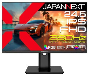 JAPANNEXT 24.5�C���` IPS�p�l������ 280Hz/1ms(MPRT)�Ή� �t��HD(1920x1080)�𑜓x �Q�[�~���O���j�^�[ JN-IPS245G280F-HSPC6 HDMI DisplayPort USB-C(�ő�65W���d)