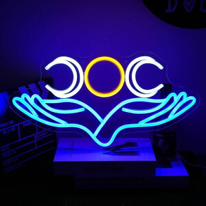 HandtoMoodネオンサイン月LEDライトサインインテリアネオンライトパープル調光可能ネオンライト装飾16.5”x8.6”、USB/スイッチムードネオンキッズライトキッズルーム誕生日クリスマスハロ…