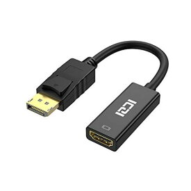 ICZI DISPLAYPORT → HDMI 変換アダプタ最大解像度 1920×1080サポート 金メッキコネクター搭載 HDMI 変換ケーブル HP、DELL、LENOVOなど対応(ブラック)