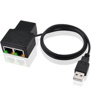 PoyiccotRJ45LAN�P�[�u�������R�l�N�^�ALAN����RJ45���p�R�l�N�^�A(USB�d���P�[�u���t��)Lan���򓯎��ڑ��A�_�v�^�A100MbpsRJ45����LAN�C�[�T�l�b�g�R�l�N�^�A�_�v�^(2�f�o�C�X�����g�p�Ή�)