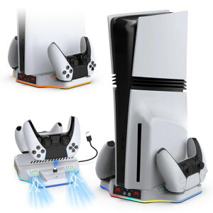 PS5 Pro/PS5 Slim�Ή� �c�u���X�^���h �y�V�o�� PS5 Pro/Slim�Ή��zLwuckbarrt PS5 �R���g���[���[ �[�d�X�^���h ���@�\��p�t�@���[�d�X�^���h 2�䓯���[�d �[�d�w�������v�t RGB���C�g PS5