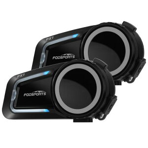 FODSPORTSバイクインカムFX7メッシュ通信インカムデュアルチップ音楽聴きながら通話8人同時通話HIFI音質ワンタッチ全部接続通信自動復帰音楽共有FMラジオCVC&ENCノイズキャンセリング異なる…