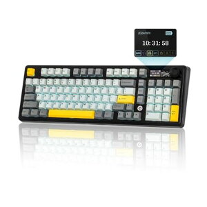 MechLandsAJAZZAK98098%���J�j�J���L�[�{�[�hBT5.0/USB-C/2.4GHz���C�����X�Q�[�~���O�L�[�{�[�h�z�b�g�X���b�v�Ή��N���[�~�[�J�X�^���L�[�{�[�h1.14�f�fTFT�X�N���[���m�uRGBWin/Mac�p