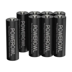 POWEROWL単3形充電式ニッケル水素電池8個パック PSE安全認証 自然放電抑制 環境保護(2800MAH、約1200回循環使用可能