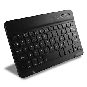 Bluetooth�L�[�{�[�h���C�����X �~�j 7-8�C���` �����^ �p��z�� USB�[�d�� ���� ���^ �É� �X�}�z �^�u���b�giPhone/iPad Mini/Android/Samsung Galaxy/Fire�^�u���b�g�Ή� (�u���b�N)