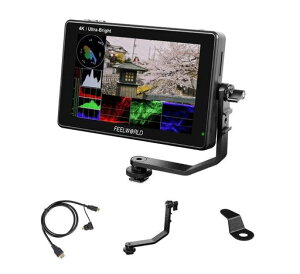 FEELWORLD LUT7S PRO 7�C���`�����P�x2200 NITS 3D LUT�^�b�`�X�N���[��DSLR�J�������j�^�[1920X1200 IPS 4K HDM�ESDI��/�o��(F970�O�t�������L�b�g�t��)