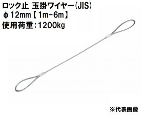 OH(オーエッチ) 吊具　ロック止 玉掛ワイヤースリング (JIS) JLW12 【φ12mm×1m-6m】 使用荷重1200kg