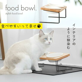 ＼マラソン限定P5倍！／フードボウル フードボール 犬 猫 水飲み 皿 食器 器 エサ皿 えさ皿 餌入れ ご飯皿 ご飯台 水飲み皿 陶器 中型犬 スタンド 高さがある フードボウルスタンド こぼれない 斜め 傾斜 ごはん皿 ペット 水入れ エサ入れ