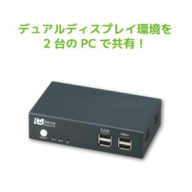 デュアルディスプレイ対応 HDMIパソコン切替器 RS-250UH2A 2画面 HDMI切替器 4K CPU切替器 PC切替器 パソコン自動切替器 KVM スイッチ CPU 切替器 モニター 2台 ディスプレイ