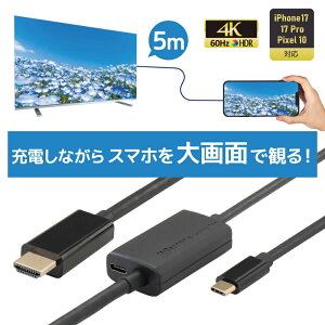 USB Type-C to HDMI �ϊ��P�[�u�� 5m PD 100W �Ή� RS-UCHD4K60-5MA �X�}�z �e���r �ڑ� �P�[�u�� �X�}�z �e���r �� �f�� �X�}�z�e���r�P�[�u�� �A���h���C�h iPhone17 Type-C HDMI �[�d���Ȃ��� �X�}�z�̉�ʂ�