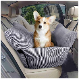 ポータブル 車＆家庭用二重使用 ソフトベッド ドライブシート犬用ブースターシート ドライブボックスペット用 車 犬 カーシート