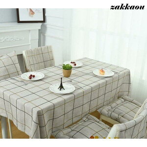 綿麻 チェック柄 テーブルクロス 食卓カバー new 北欧 撥水加工 長方形 テーブルカバー 防塵 耐熱 家庭用 喫茶店用
