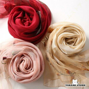 花柄ストール スカーフ 刺繍 uv レディース 大判 シルク レース エレガント スカーフ 春 春夏 秋 uvカット ショール マフラー スカーフ 日よけ 紫外線