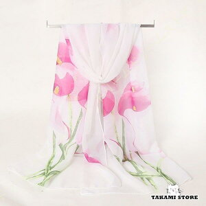 スカーフ レディース シルク 大判 ネッカチーフ ショール マフラー UVカット お洒落 カジュアル 薄手 長方形 多機能 紫外線防止 優しい肌触り 冷房対策