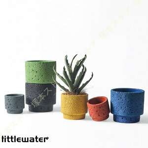 多肉植物鉢 鉢植え セメント製 トレイなし 小さめ 園芸用品 ガーデン プレゼント 北欧 ブラック ガーデニング用品 バルコニー 水抜き穴付き ガーデンポット