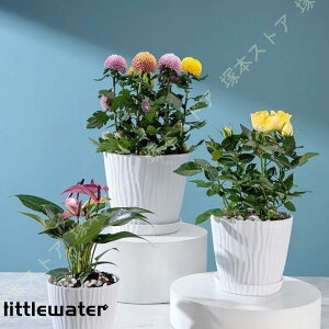 鉢植え 樹脂製 植木鉢 プランター おしゃれ 排水穴あり 北欧 シンプル フラワーポット エコ 円形 軽い トレイ付き 室内 菜園 観葉植物 ハーブ 花栽培適用