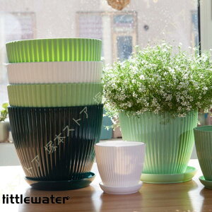 観葉植物鉢 プラスチック 植木鉢 北欧 丸形 シンプル 軽量 縦縞 室内 屋外観葉植物 多肉 花 植物 サボテン 家庭菜園 おしゃれ 鉢カバー 鉢は部屋 飾り お洒落