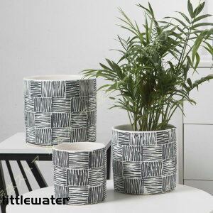 陶器鉢 植木鉢 セラミック 水抜き穴付き 曲線模様 園芸用品 ガーデン プレゼント 北欧 ピンク ガーデニング用品 ショップ 受け皿なし 多肉植物鉢 ギフト