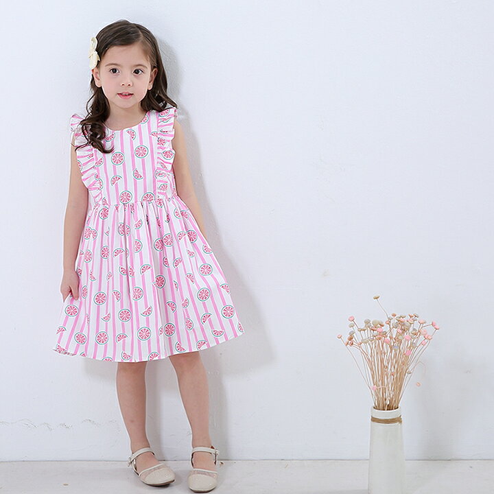 楽天市場 フリル ストライプワンピース レモン ノースリーブ 全2色 90cm 100cm 110cm 1cm 130cm 140cm 子供服 子ども服 こども服 女の子 夏服 春服 カジュアル キッズ プチプラ ジュニア おしゃれ 安い かわいい Maison De Ravi